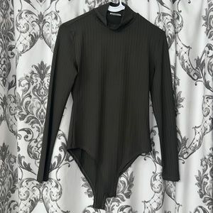 Olive mock neck bodysuit